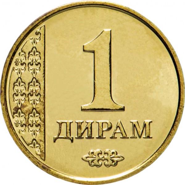 Tajikistan | 1 Diram Coin | Sunrise | Wheat | Cotton | KM:35 | 2011