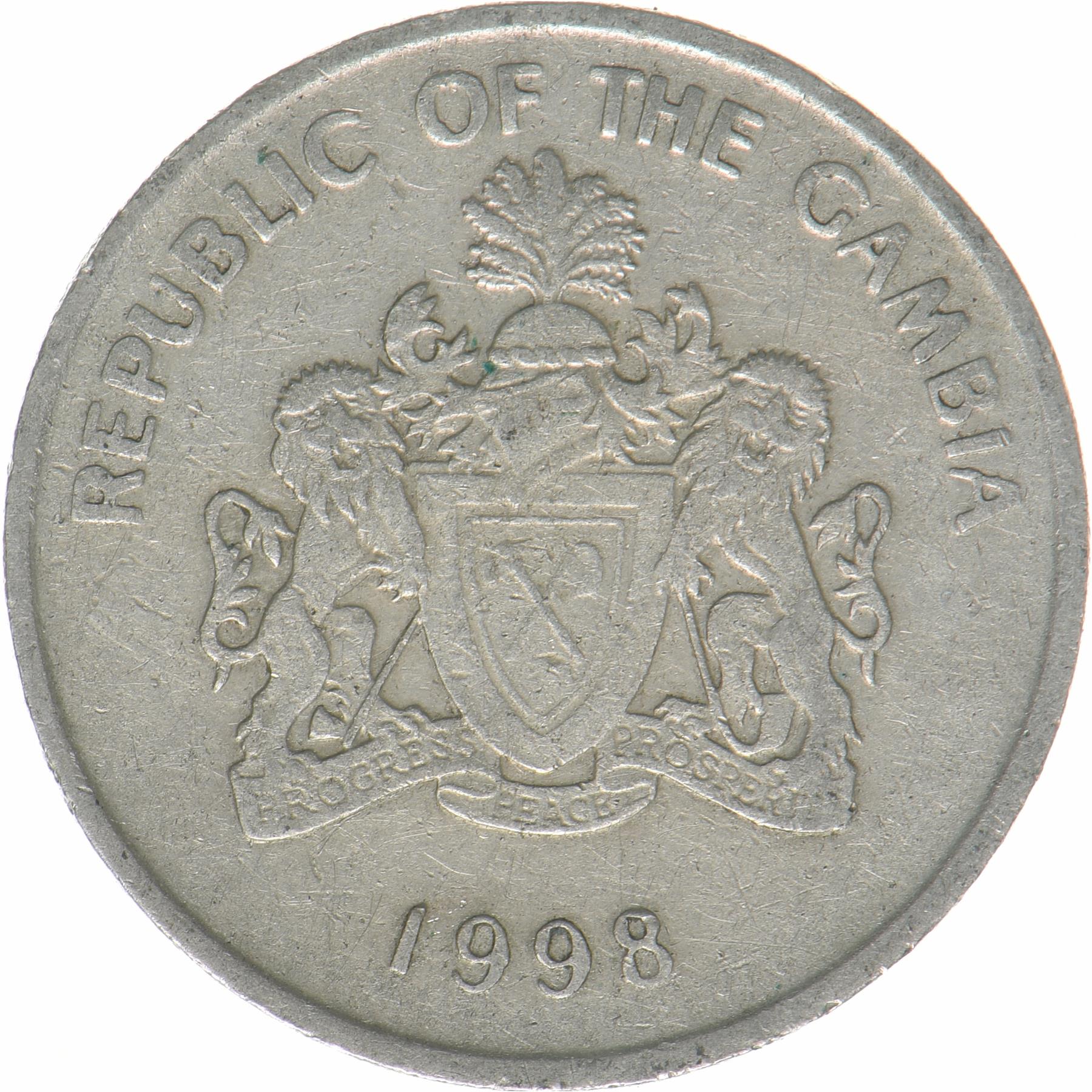The Gambia | 50 Bututs Coin | African ox | Km:58 | 1998