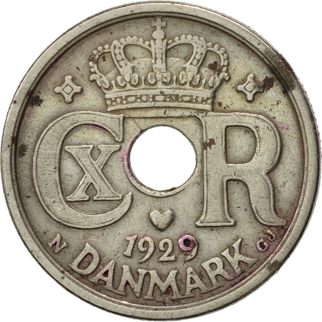 Denmark | 25 Ore Coin | Monogram | Km:823 | 1924 - 1947