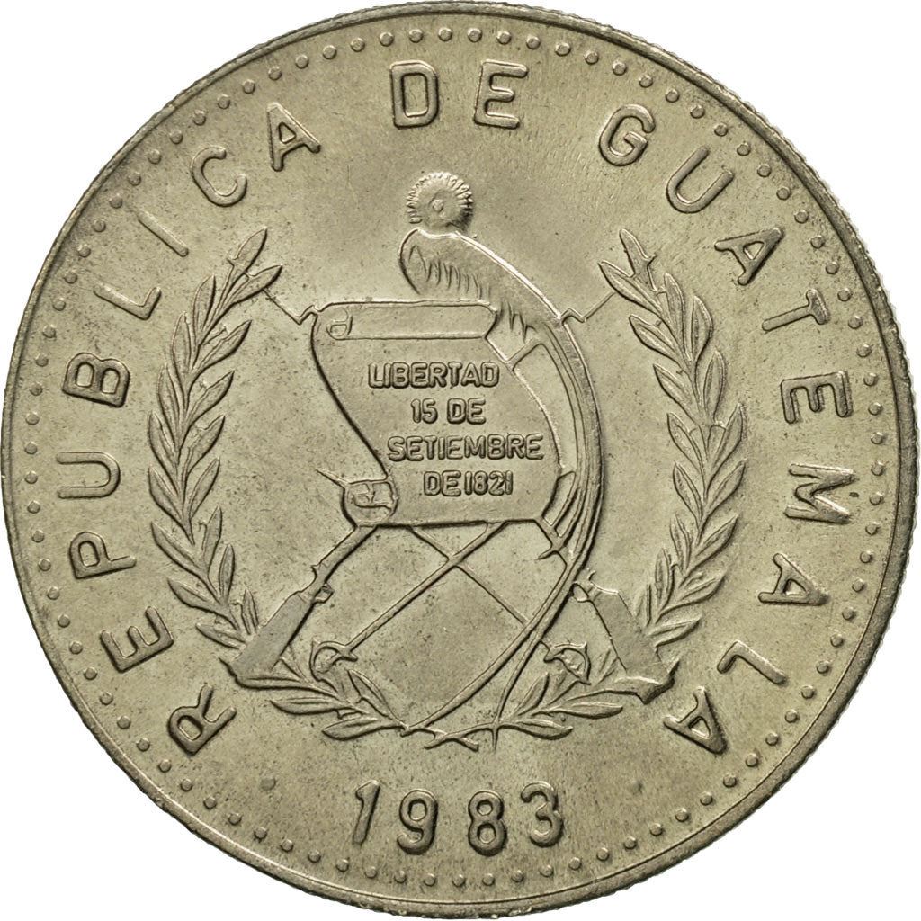 Guatemala | 10 Centavos Coin | Mayan Pillar | Km:277 | 1976 - 2009