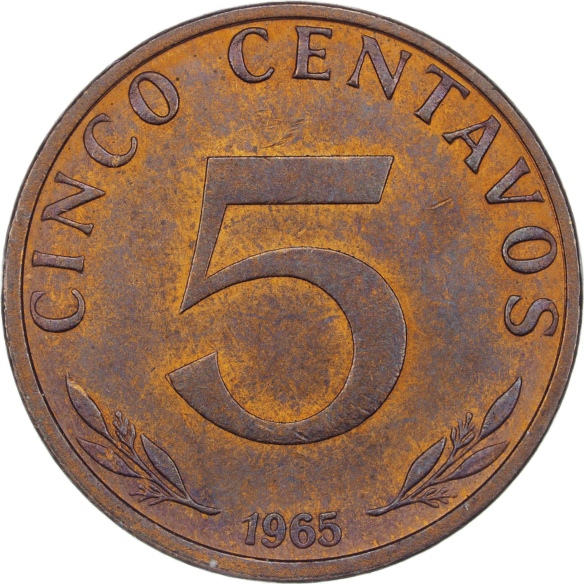 Bolivia | 5 centavos | verkoperd staal | Wapen | KM:187 | 1965-1970