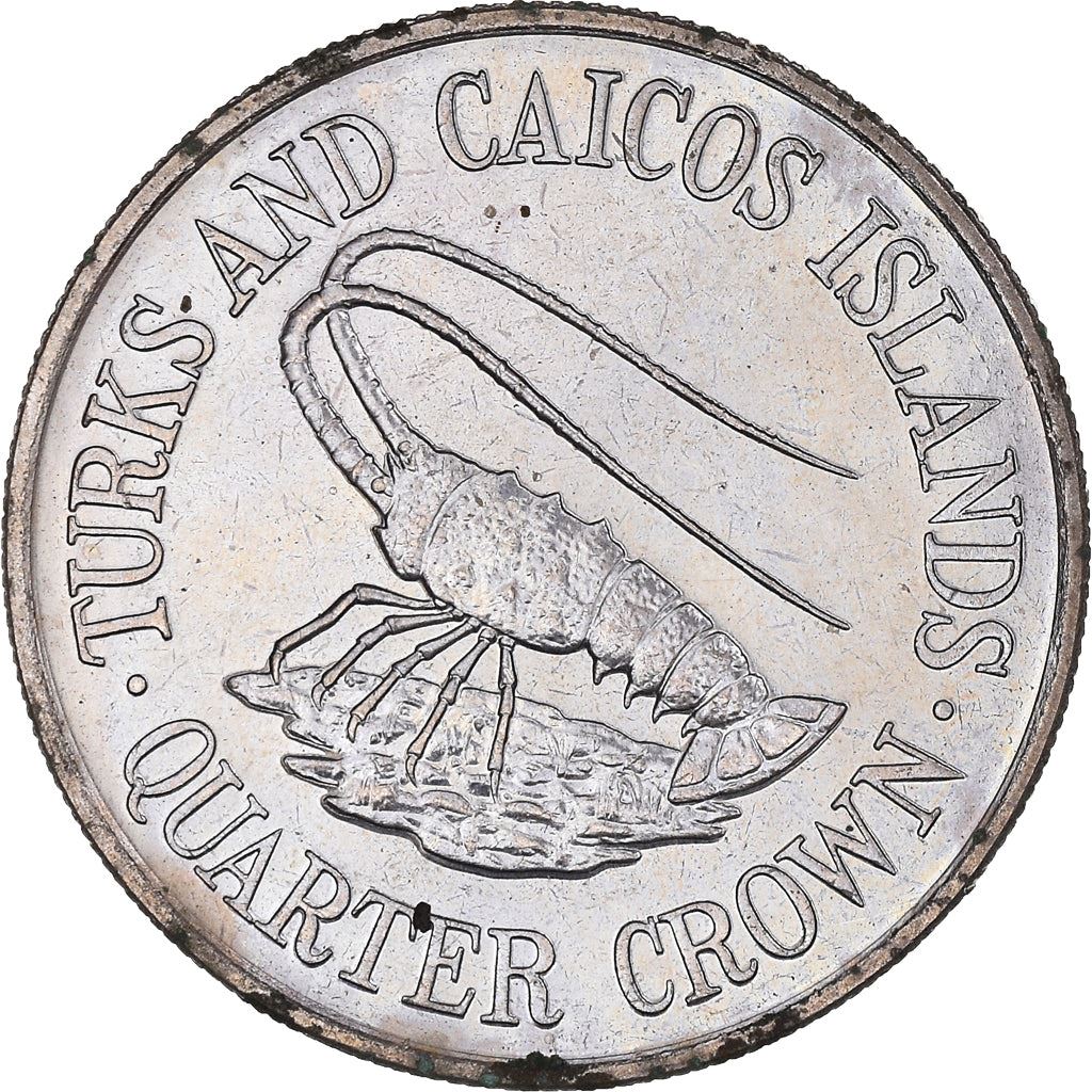 Turks and Caicos Islands | 1/4 Crown Coin | Spiny lobster | Km:51 | 1981