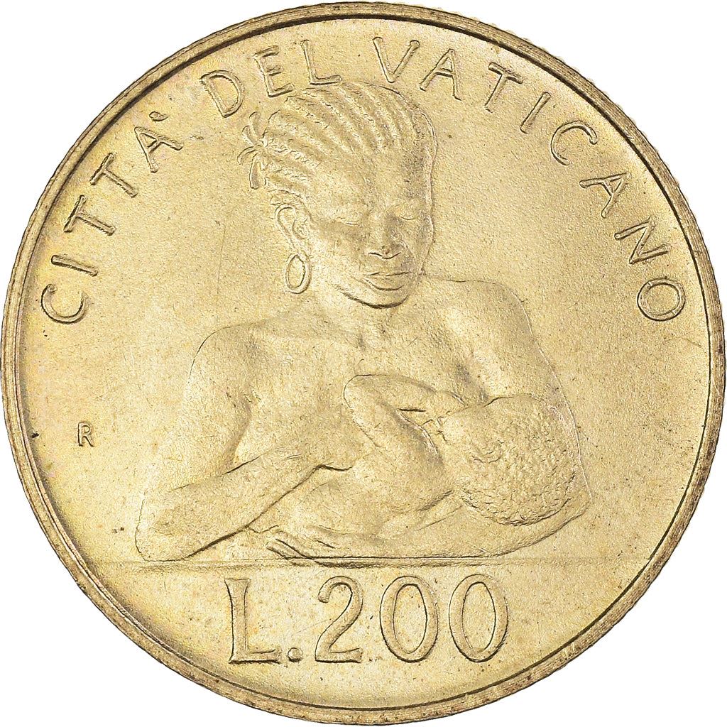 Vatican City | 200 Lire Coin | John Paul II | Km:240 | 1992