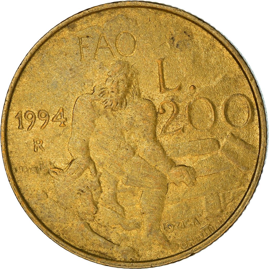 San Marino | 200 Lire Coin | FAO | Km:313 | 1994