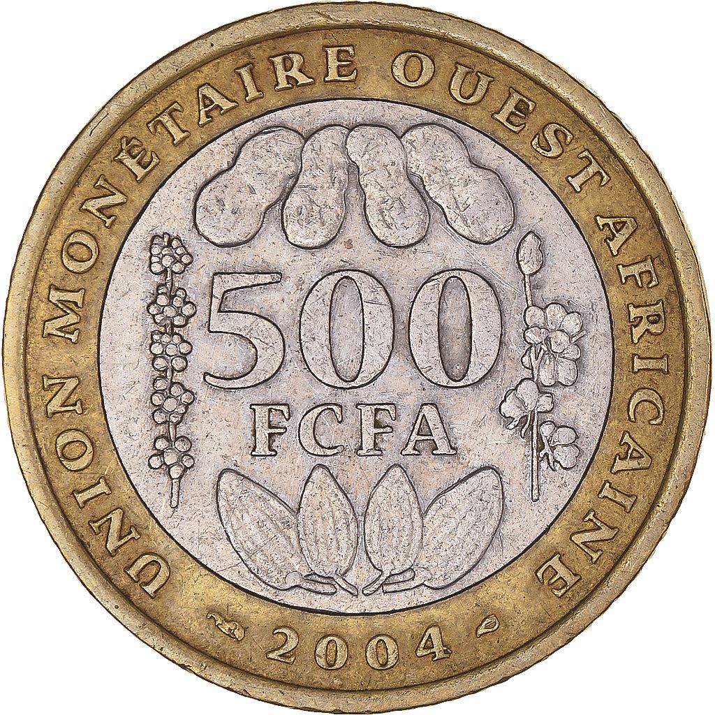 Western African States | 500 Francs Cfa Coin | Emblem of Central Bank | Nuts | Plants | Beans | Km:15 | 2003 - 2010