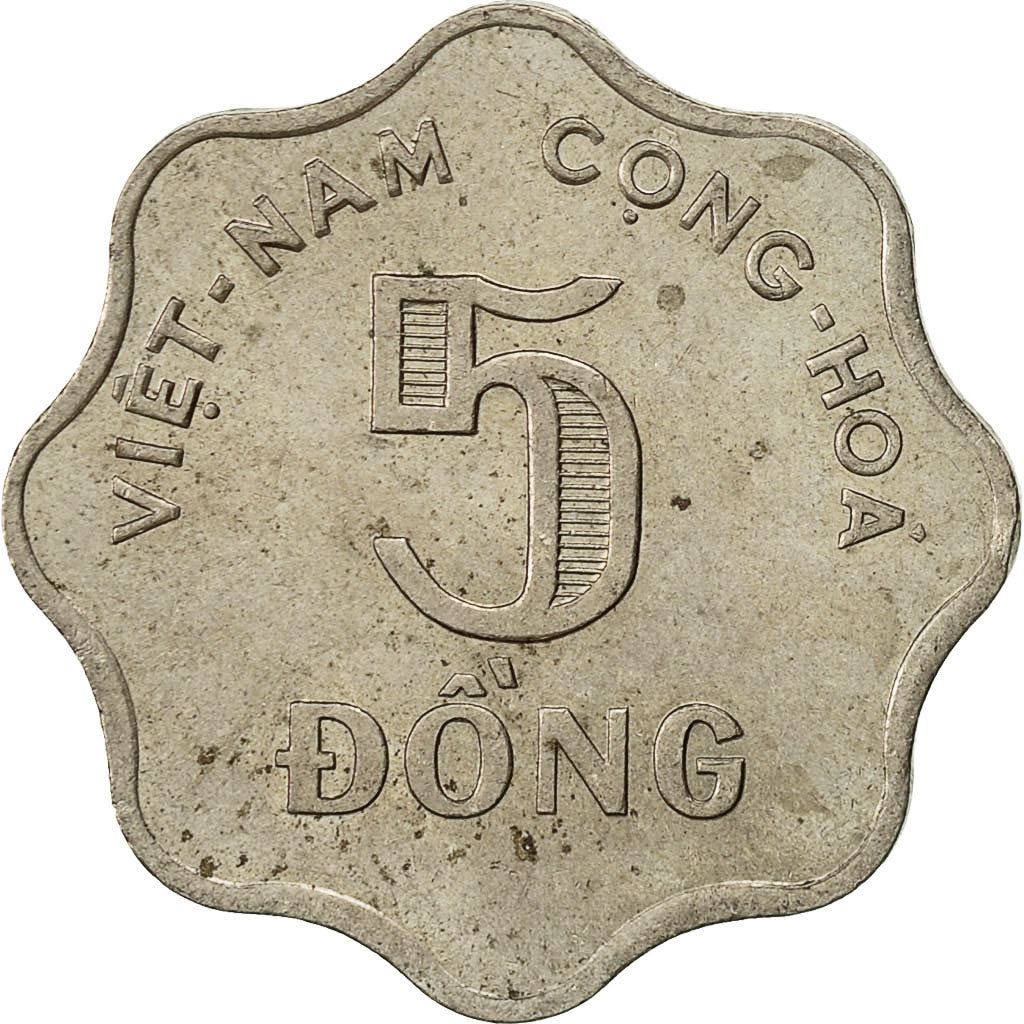 South Vietnam | 5 Dong Coin | Rice plant | Km:9 | 1966 - 1970