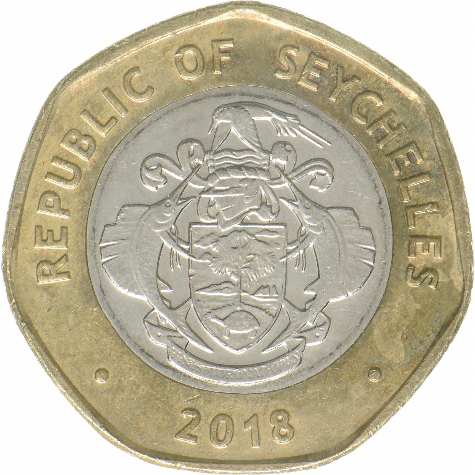 Seychelles | 10 Rupees Coin | Aldabra Giant Tortoise | Bimetallic | KM:182a | 2018