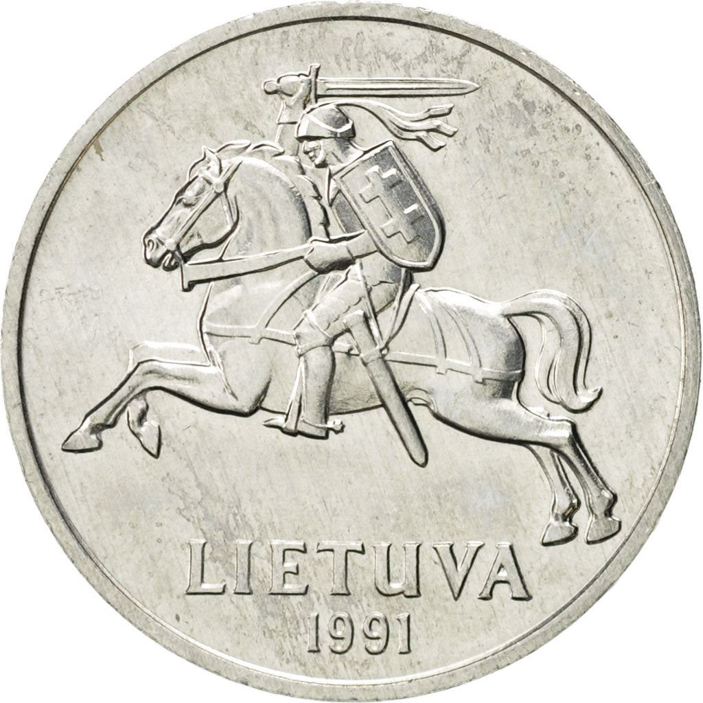 Lithuania | 2 Centai Coin | Aluminium | Horse or equine | KM:86 | 1991