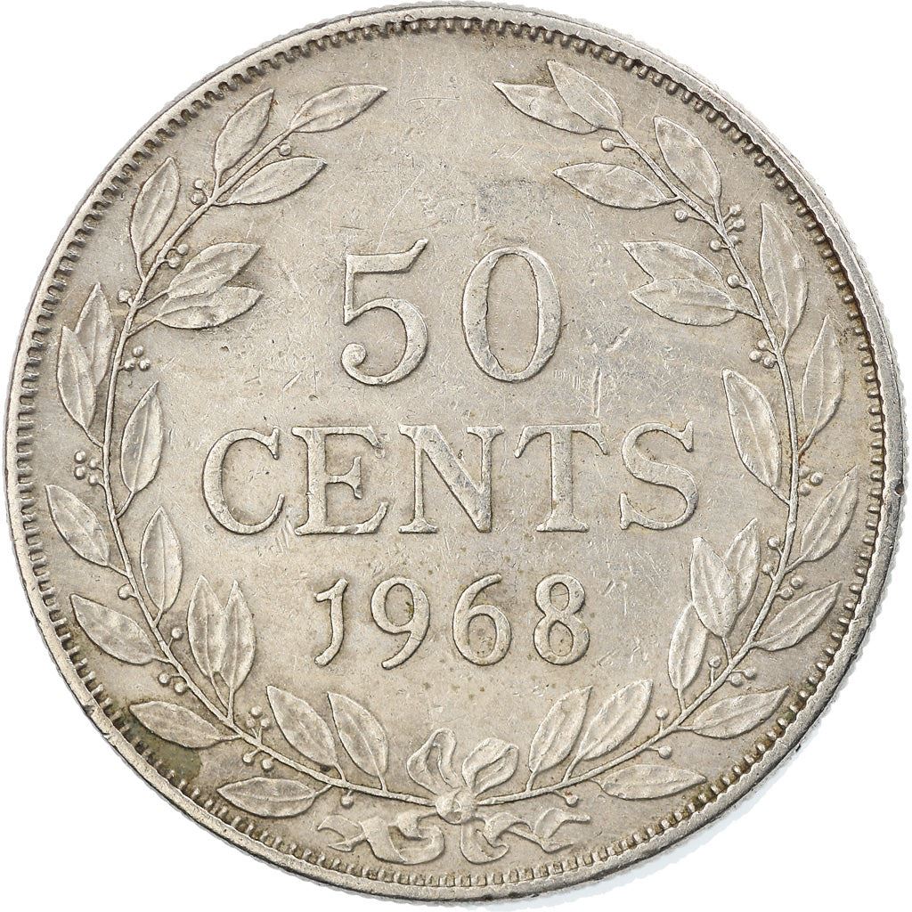 Liberia | 50 Cents Coin | Olive Branches | Km:17A | 1966 - 1990