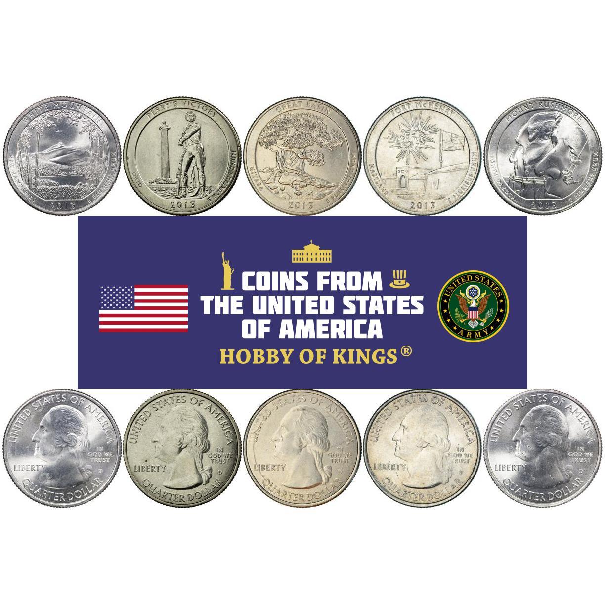 United States | 5 Coin Set | 1/4 Dollar | 2013