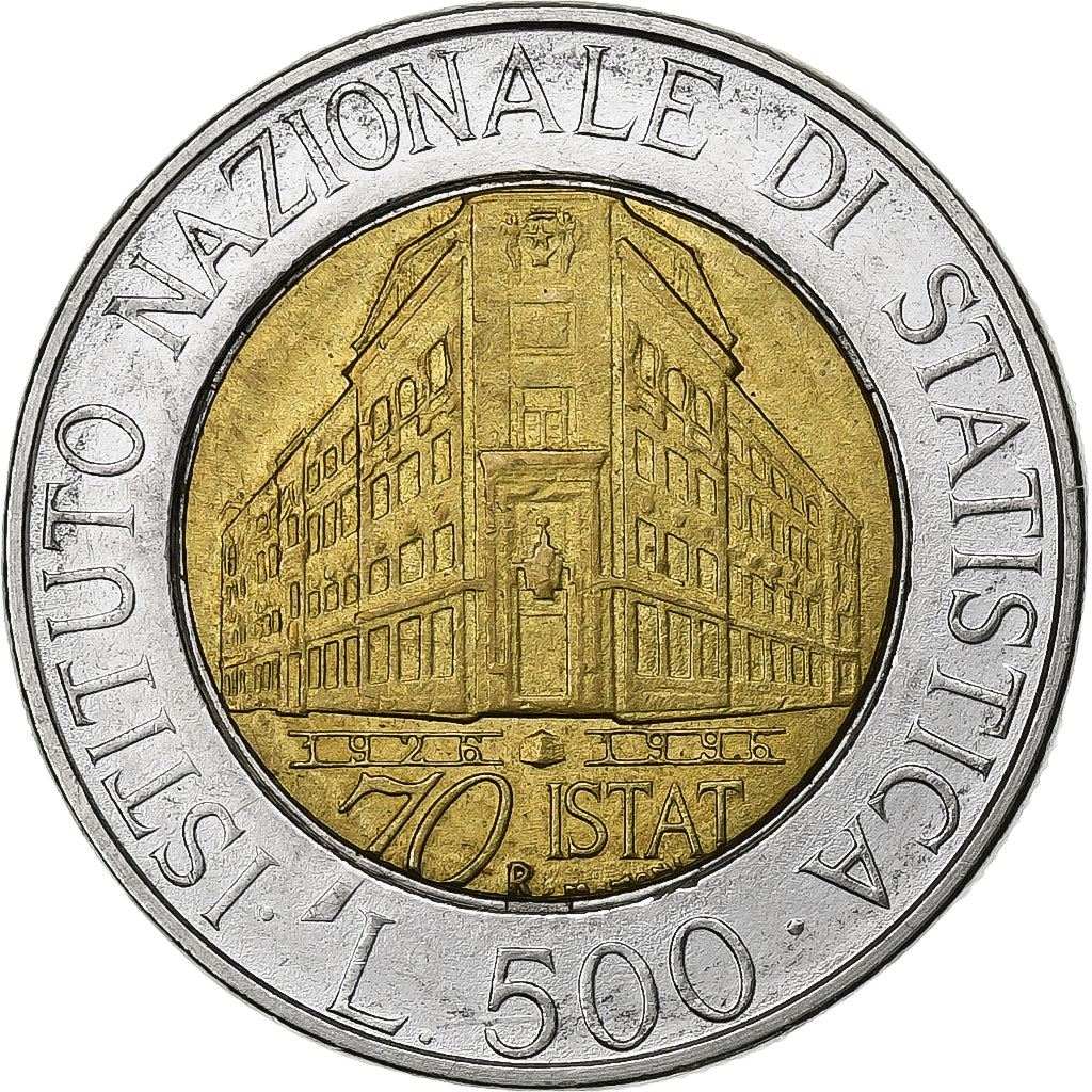 Italy | 500 Lire Coin | Institute of Statistics | Km:181 | 1996