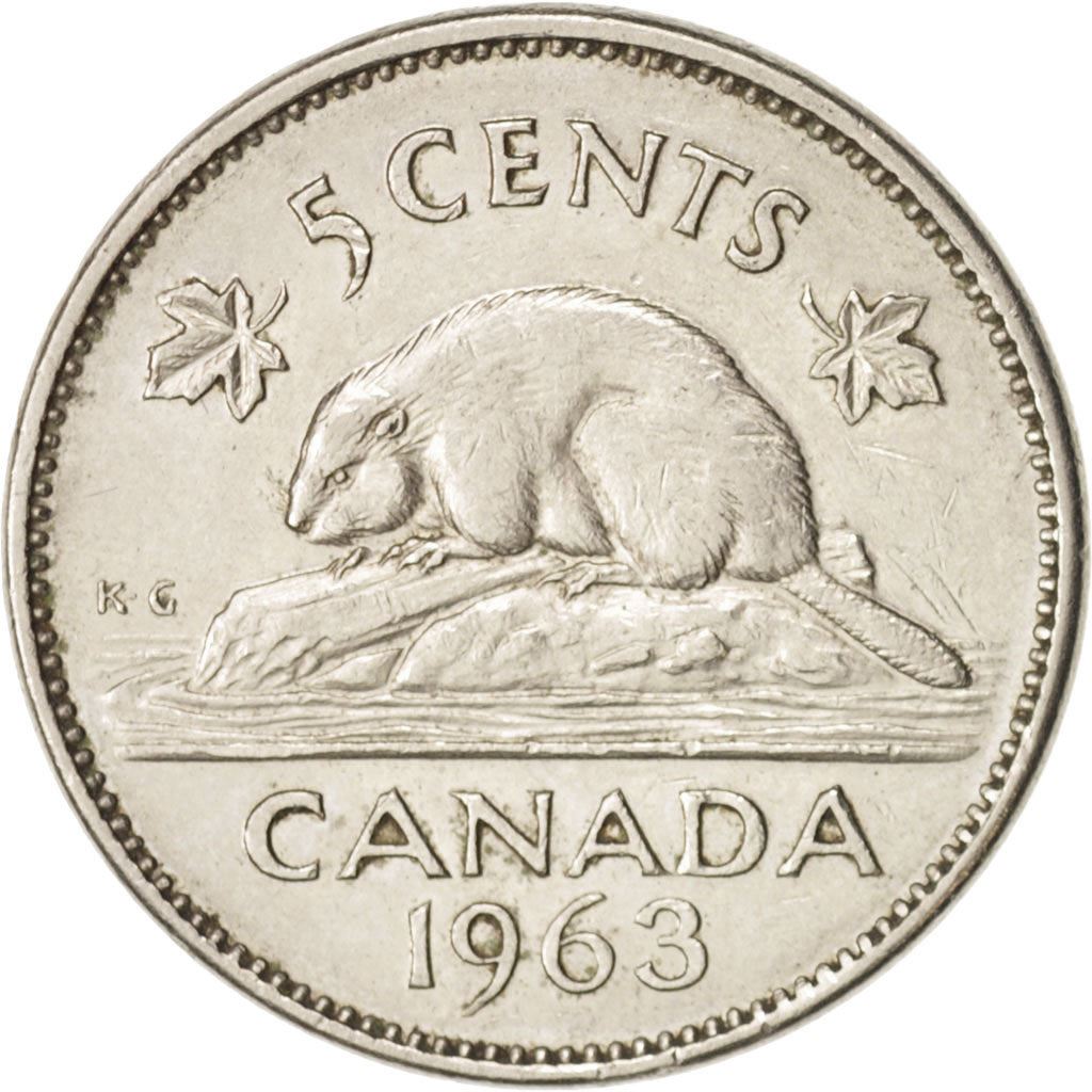 Canada | 5 Cents Coin | Nickel | 1st portrait; round | KM:57 | 1963-1964