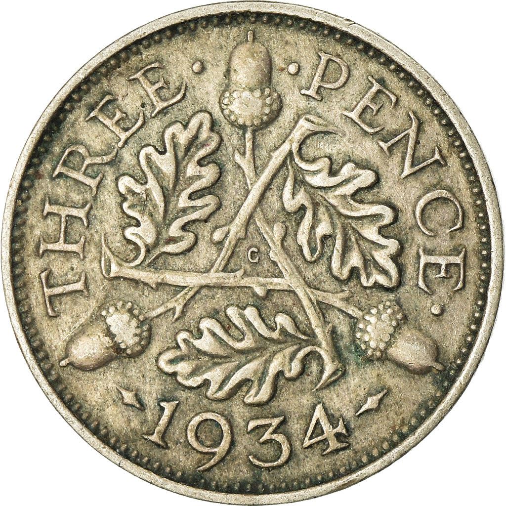 United Kingdom | 3 Pence Coin | George V | KM:831 | 1927 - 1936