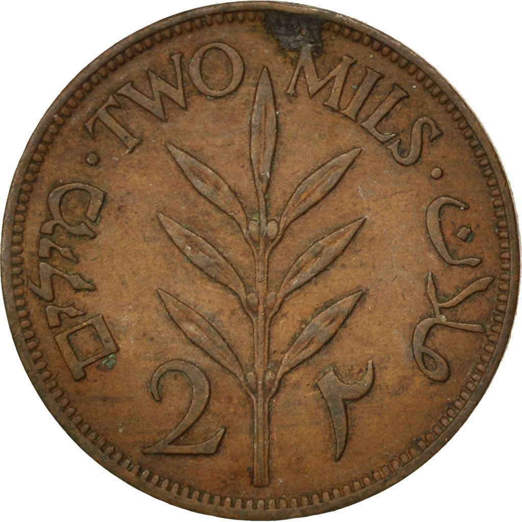 British Palestine | 2 Mils Coin | Olive Branch | Km:2 | 1927 - 1947
