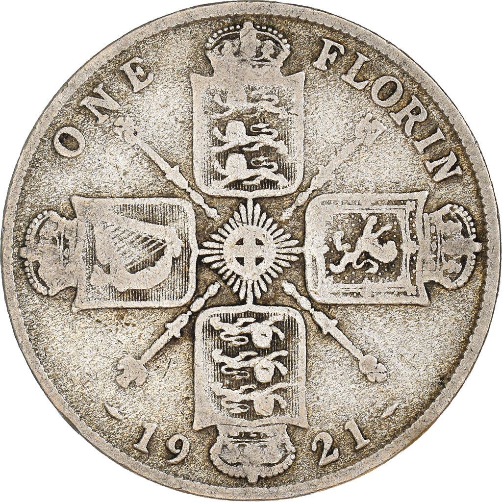 United Kingdom | 1 Florin Coin | George V | Km:817A | G-VG | 1920 - 1926