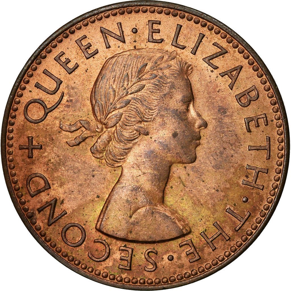 New Zealand | 1/2 Penny Coin | Elizabeth II | Hei-Tiki | Maori Pendant | Km:23.1 | 1953 - 1965