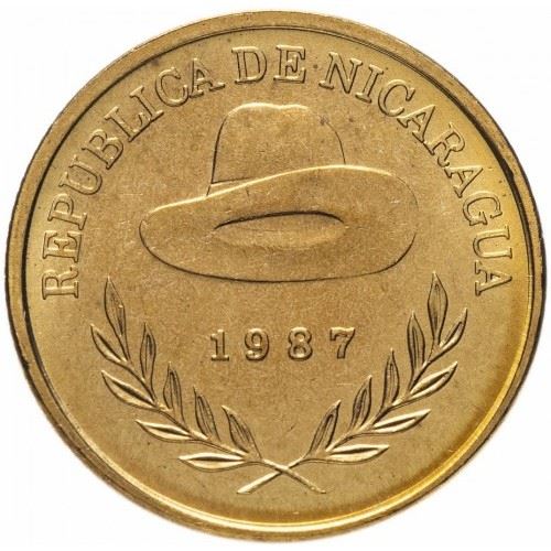 Nicaragua 50 Centavos Coin | Panama Hat | KM58 | 1987