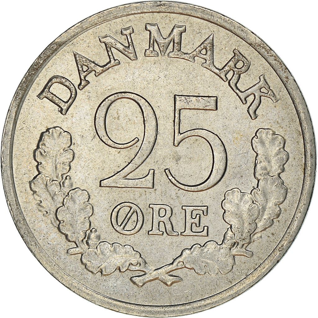 Denmark | 25 Ore Coin | Monogram | Km:850 | 1960 - 1967