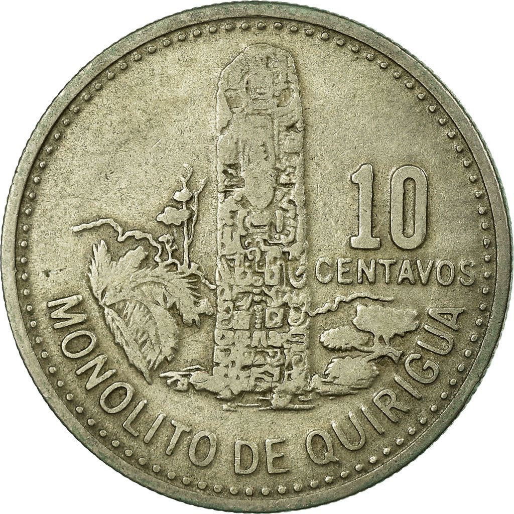 Guatemala | 10 Centavos Coin | Mayan Pillar | Km:277 | 1976 - 2009