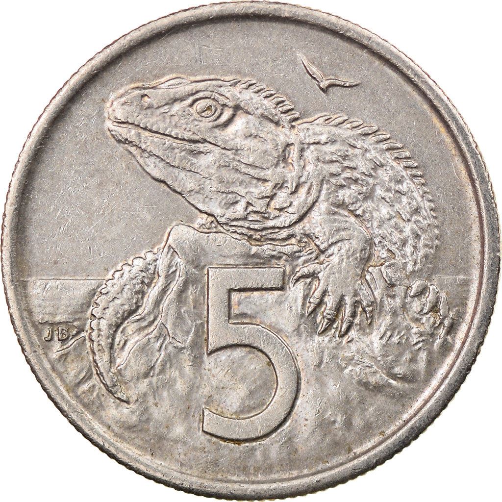 ニュージーランド 5セント硬貨 | エリザベス2世女王 | トゥアタラ