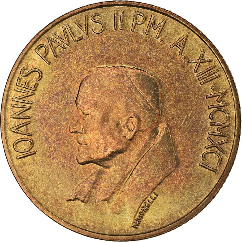 Vatican City | 200 Lire Coin | John Paul II | Km:232 | 1991