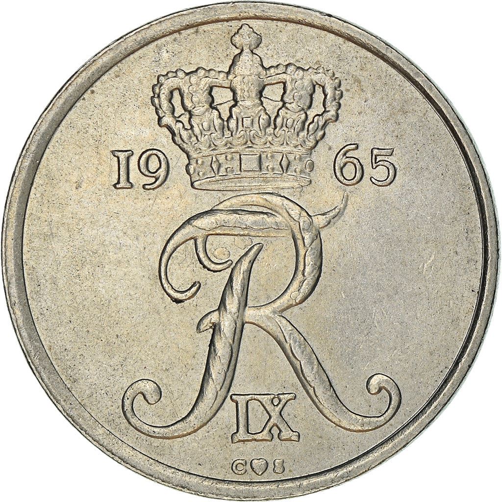 Denmark | 25 Ore Coin | Monogram | Km:850 | 1960 - 1967