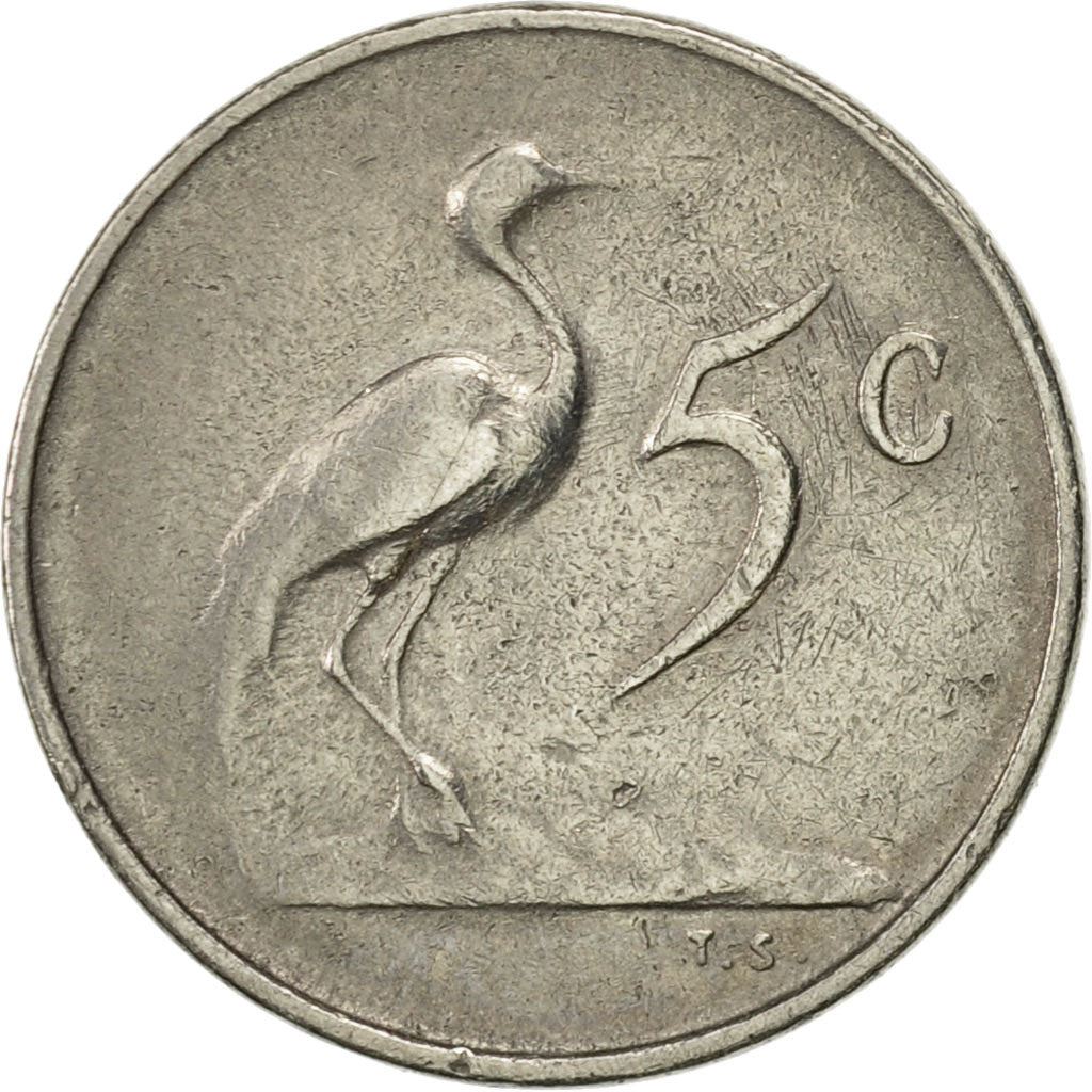 South Africa 5 Cents Coin | Afrikaans Legend - SUID-AFRIKA | KM67.2 | 1965 - 1969