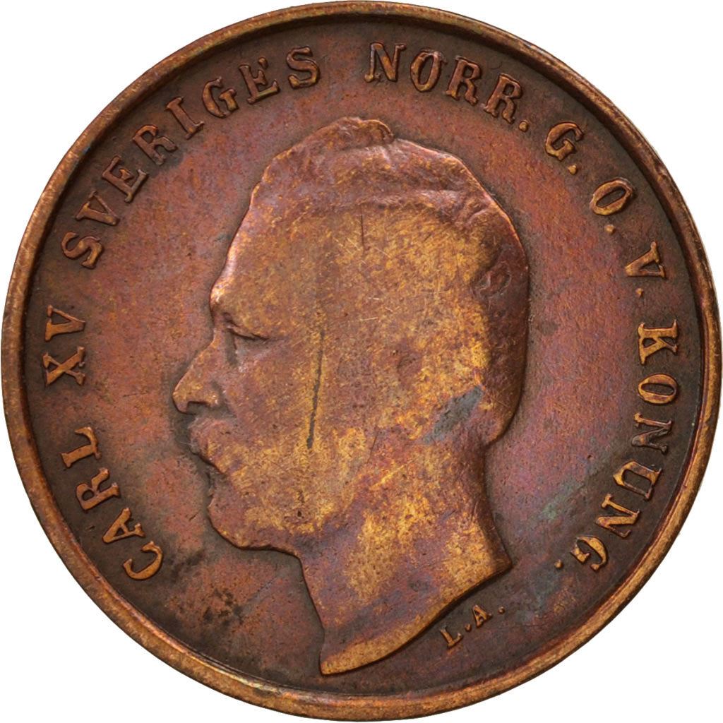 Szwecja | Moneta 1 Ore | Karol XV | Km:705 | 1860 - 1872