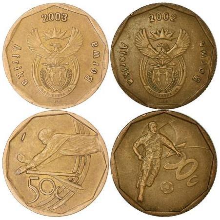South Africa | Commemorative 2 Coin Set | 50 Cents | Sports | 2002 - 2003