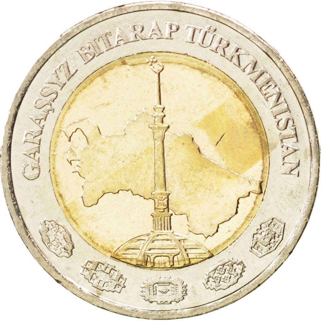 Turkmenistan 2 Manat Coin | Independence Monument | KM104 | 2010