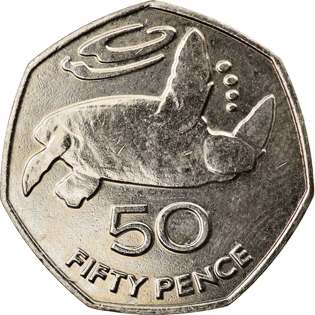 Sant'Elena e Ascensione | Moneta da 50 Pence | Elisabetta II | Tartaruga Verde | KM:27 | 2003 - 2006