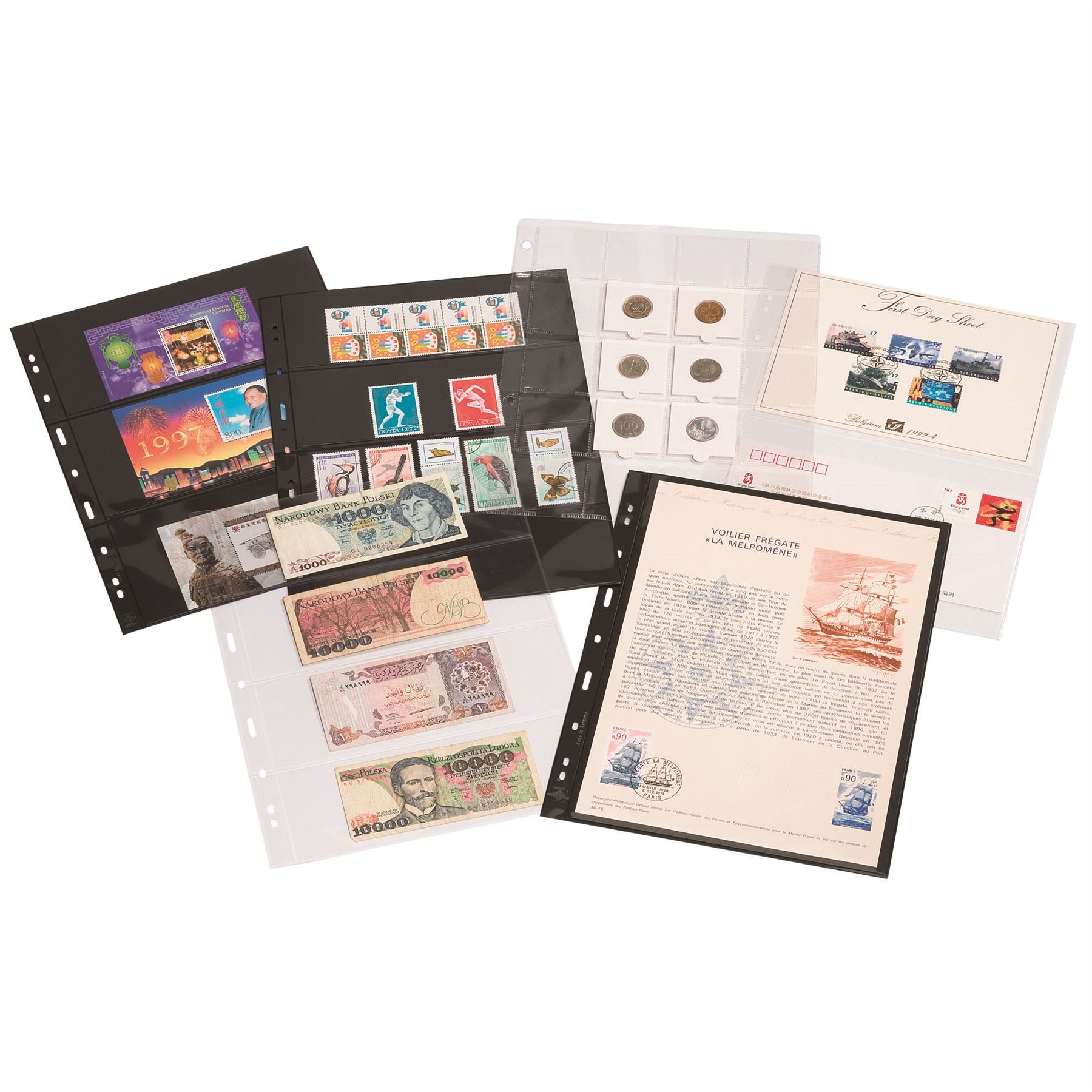 GRANDE Pocket Sheets for Ring Binders | Packs of 5 | Different Pocket Configurations | 2 Colors Available