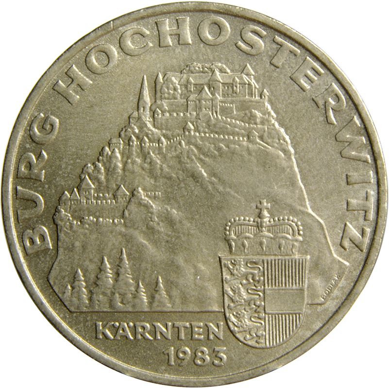 Austria | 20 Schilling Coin | Hochosterwitz Castle | Km:2960 | 1983 - 1993