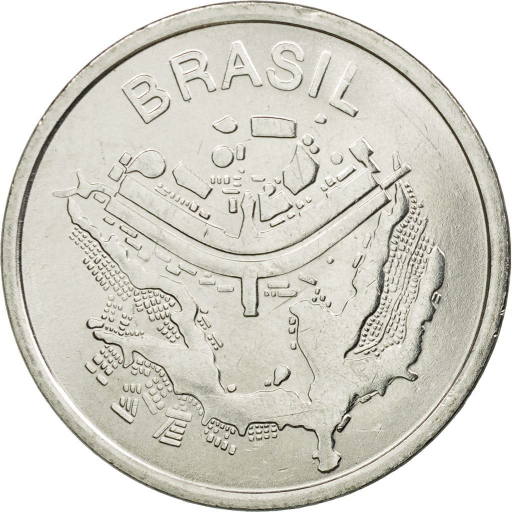 Brazil | 50 Cruzeiros Coin | Map of Brasilia | Km:594 | 1985 - 1986