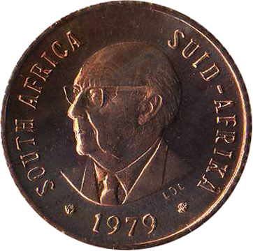 South Africa | 1/2 Cent Coin | Nicolaas Johannes Diederichs | Birds | Sparrows | Km:97 | 1979