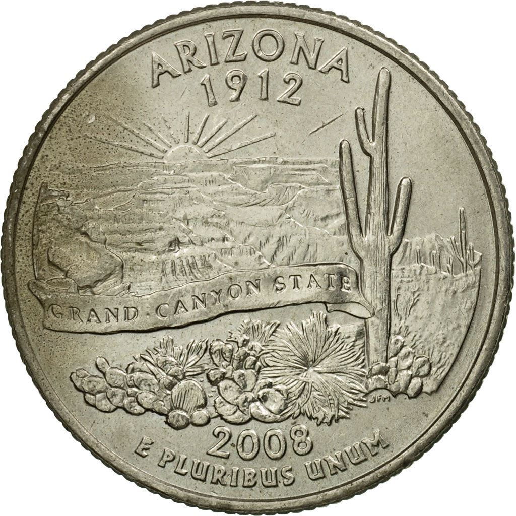 United States | 1/4 Dollar Coin | Arizona | Km:423 | 2008