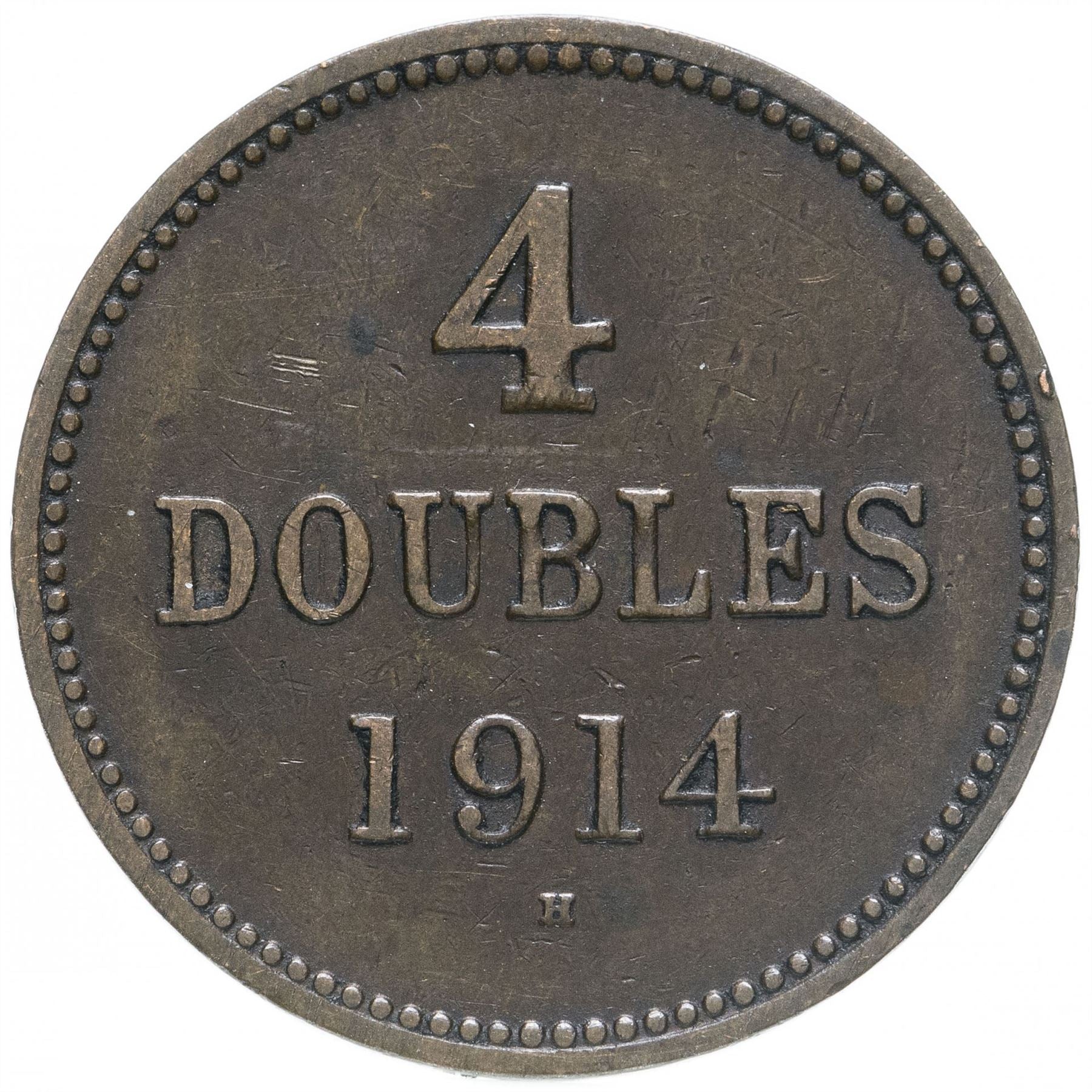 Moneta Guernsey 4 Doubles | KM13 | 1914 - 1949