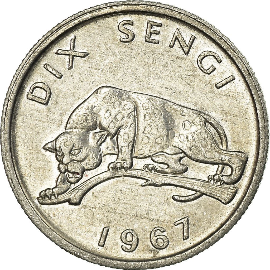 Congo-Leopoldville | 10 Sengi Coin | Leopard | Km:7 | 1967