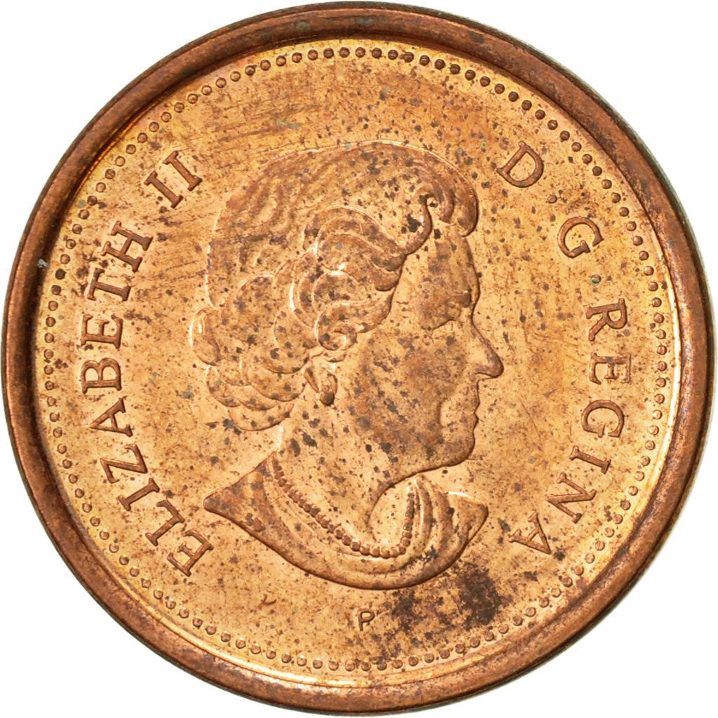 Canada | 1 Cent Coin | Copper plated zinc | 4th portrait; non-magnetic | KM:490 | 2003-2012