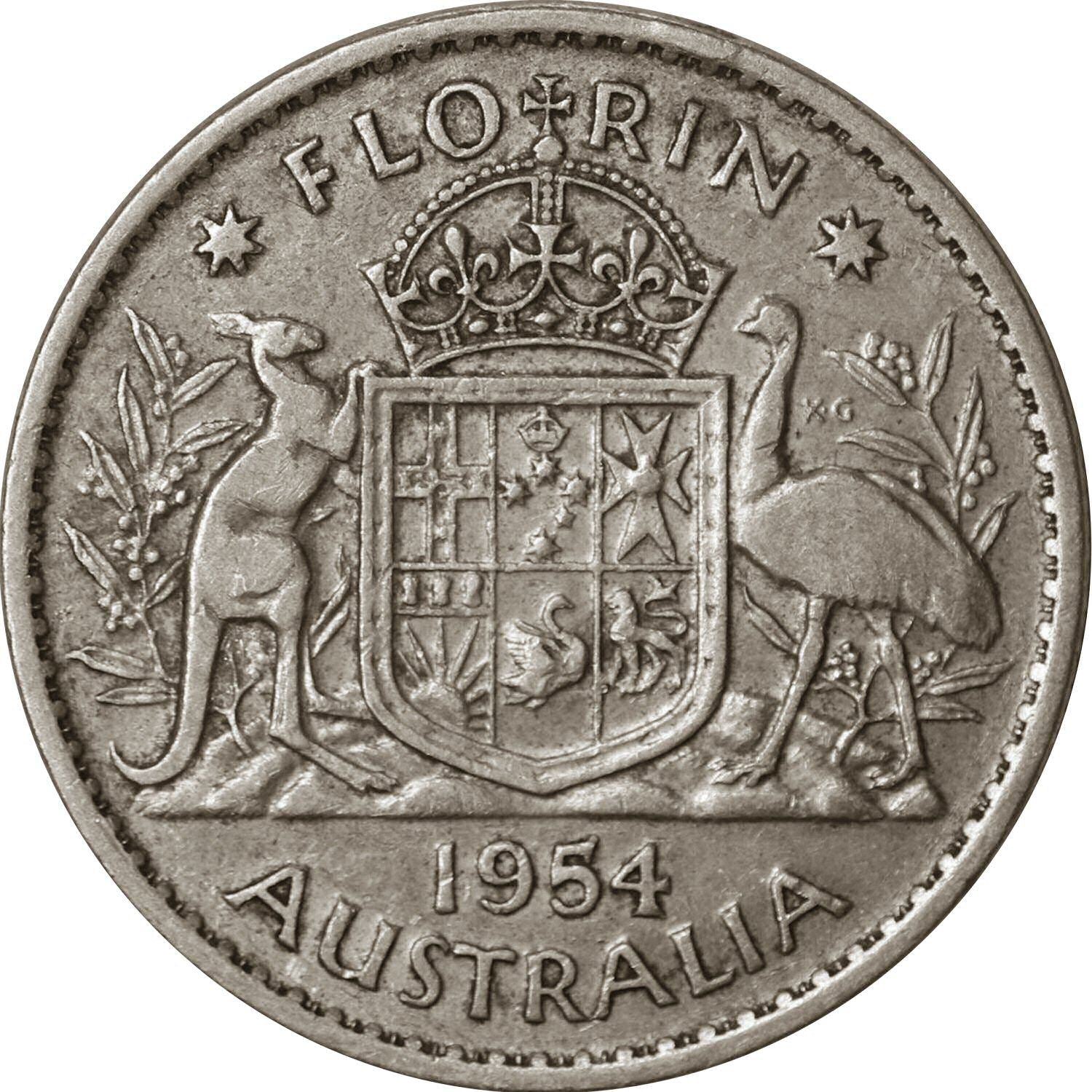 Australia | 1 Florin Coin | Elizabeth II | Km:54 | 1953 - 1954