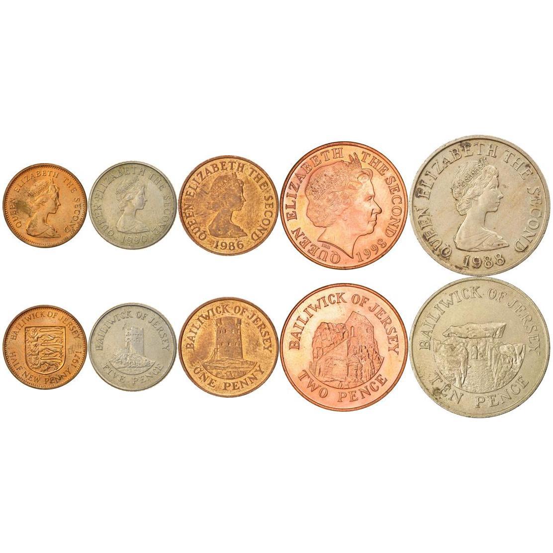 5 Mixed Coins From Jersey | 1971 - 2018