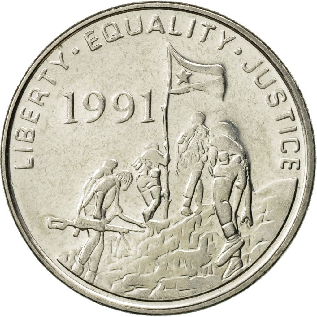 Eritrea | 50 cent munt | Grote Koedoe | Soldaten | Vlag | Km:47 | 1997