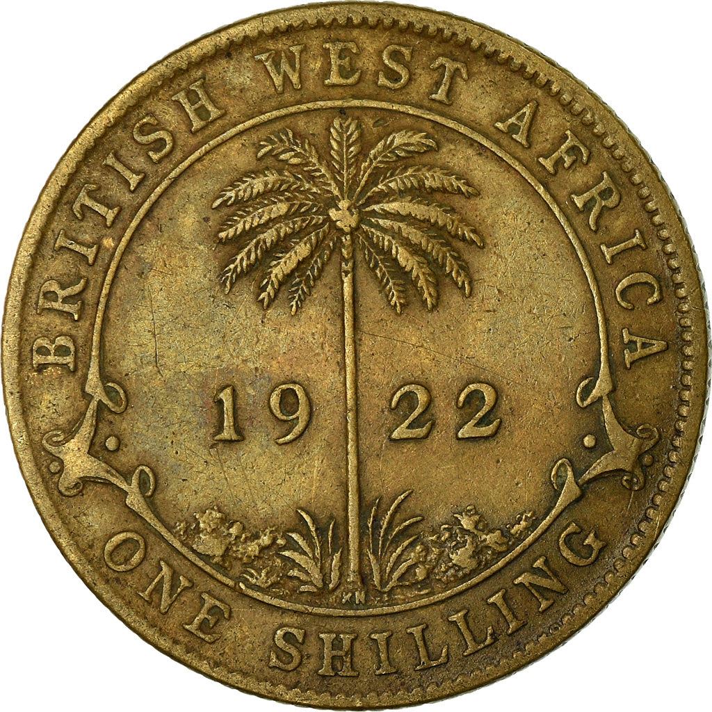 British West Africa | 1 Shilling Coin | Palm Tree | George V | Km:12A | 1920 - 1936