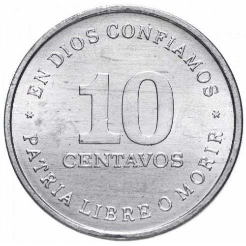 Nicaragua Coin Nicaraguan 10 Centavos Coin | Panama Hat | KM56 | 1987