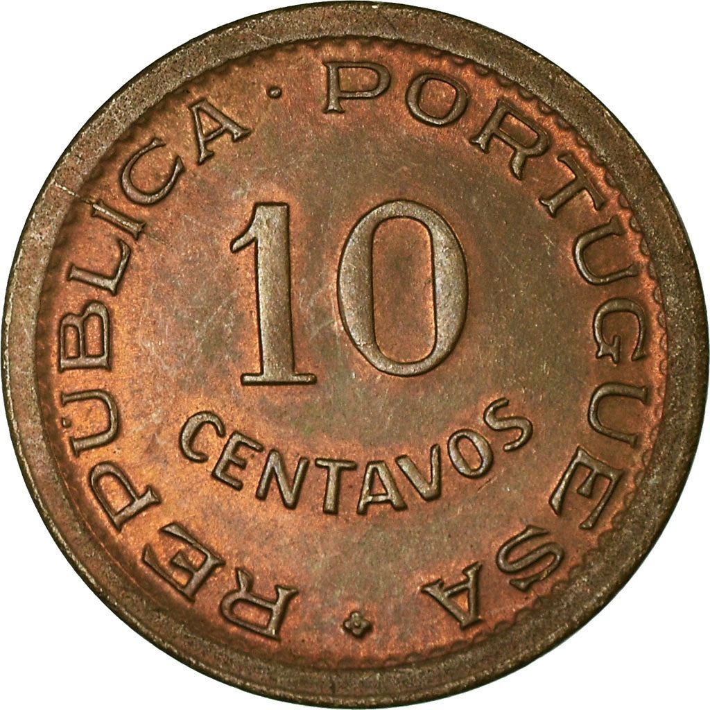 Angola | 10 Centavos Coin | Horse | Elephant | Shield | Km:70 | 1948 - 1949