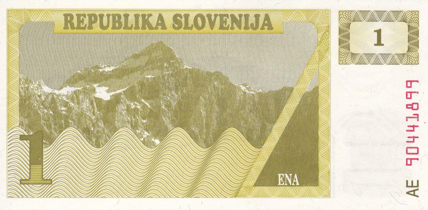 Slovenia | 1 Tolar Banknote | 1990 | Triglav Mountain | Honeycomb Pattern | Bee