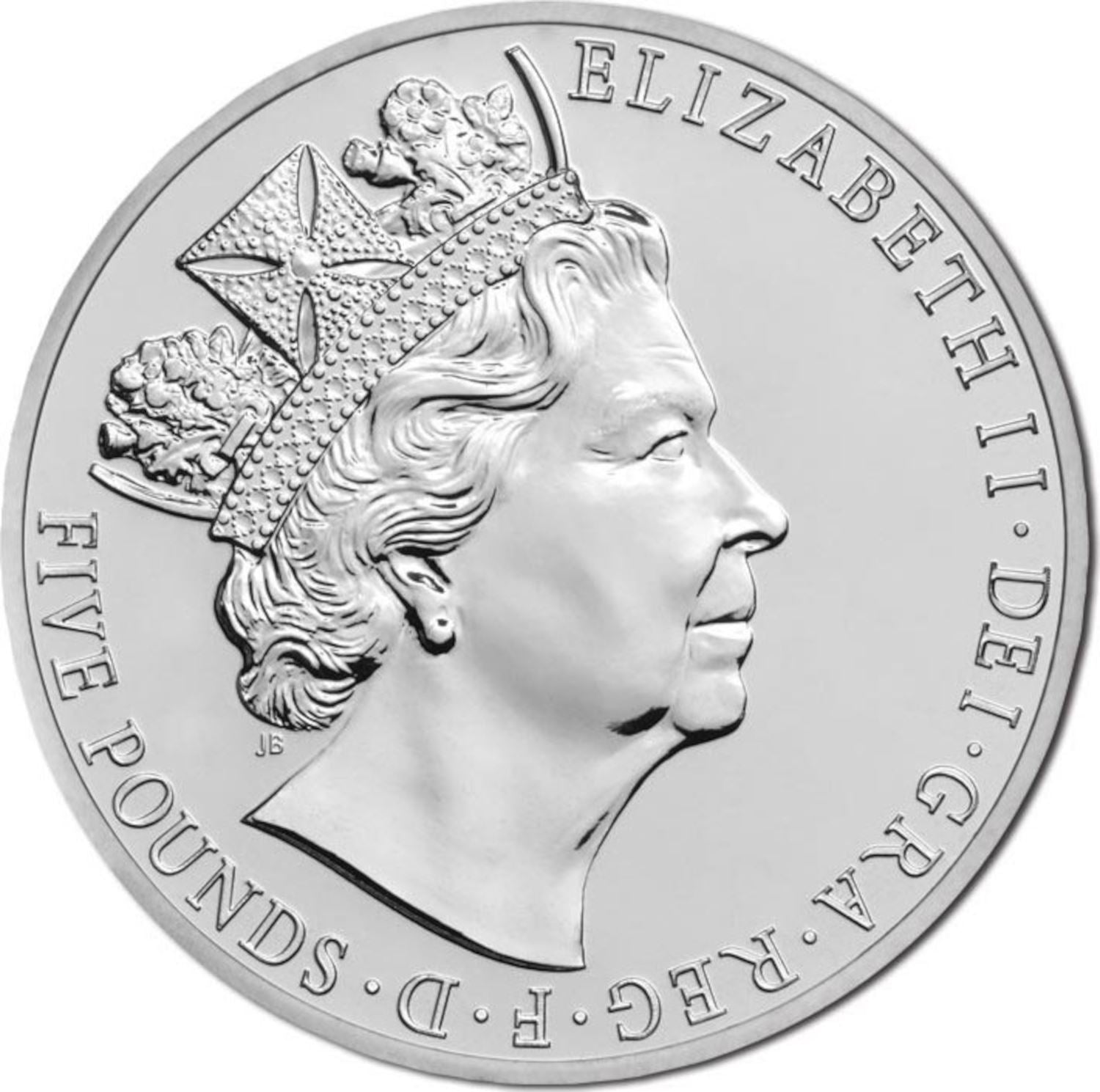 United Kingdom 5 Pounds Coin | Elizabeth II Butler effigy | Longest Reign | 2015