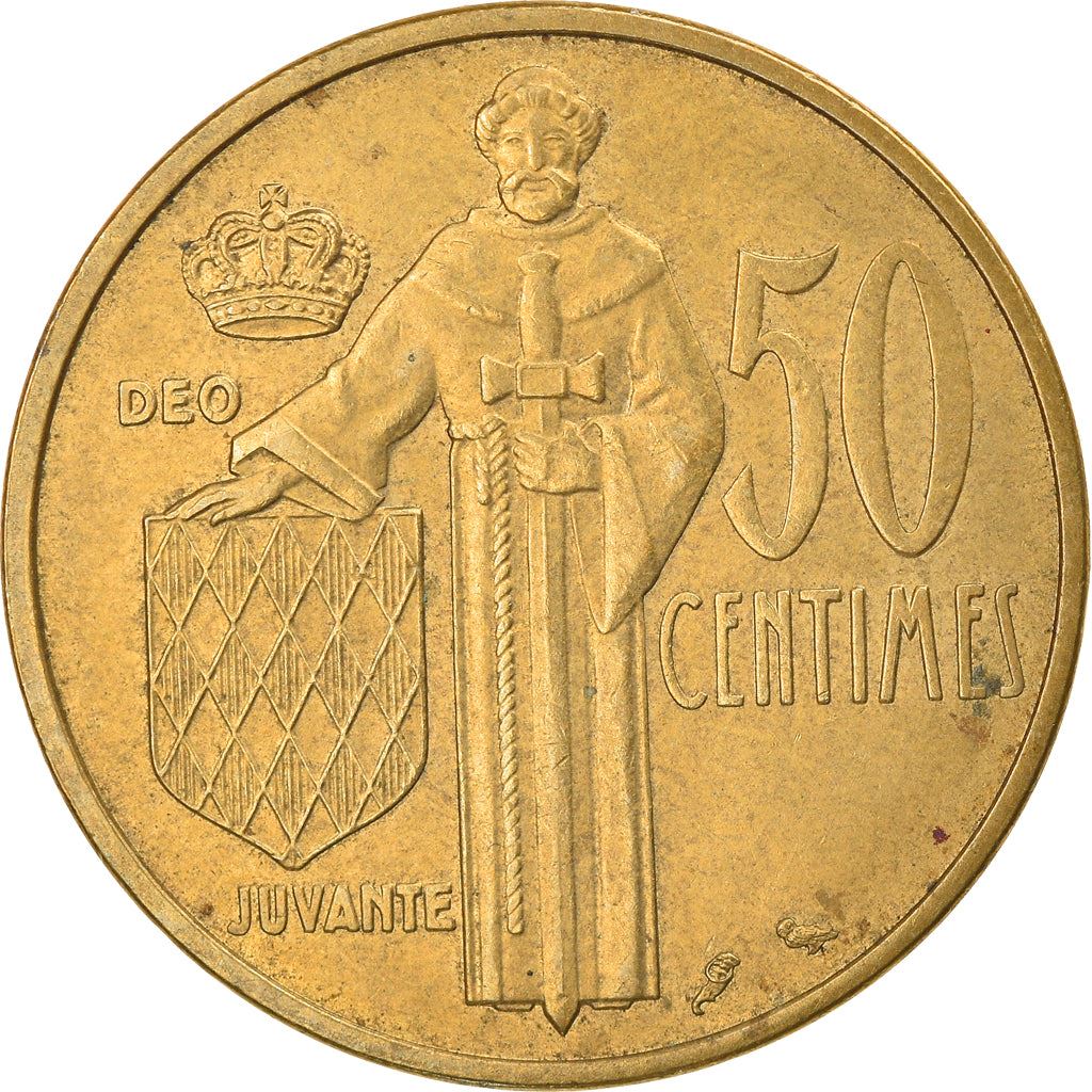 Monaco | 50 Centimes Coin | Rainier III | Km:144 | 1962