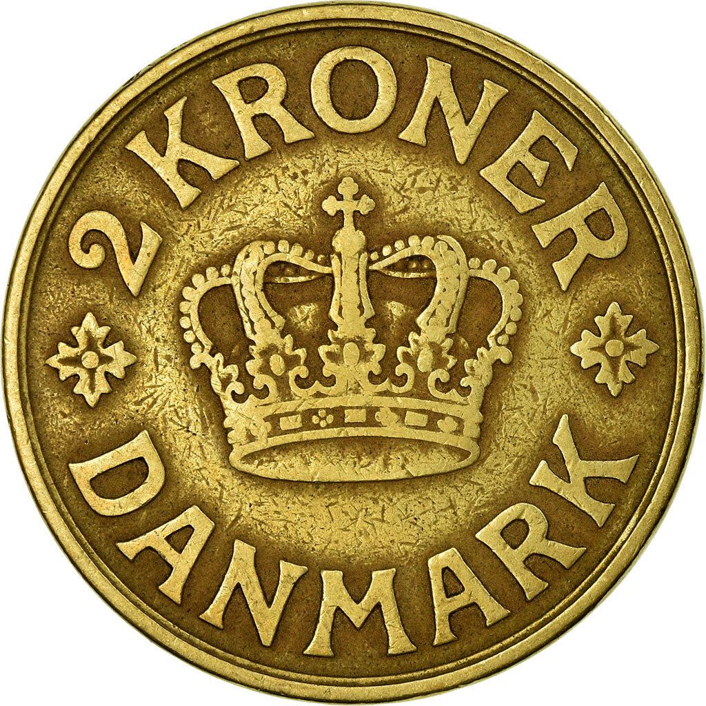Denmark | 2 Kroner Coin | Monogram | Km:825 | 1924 - 1941