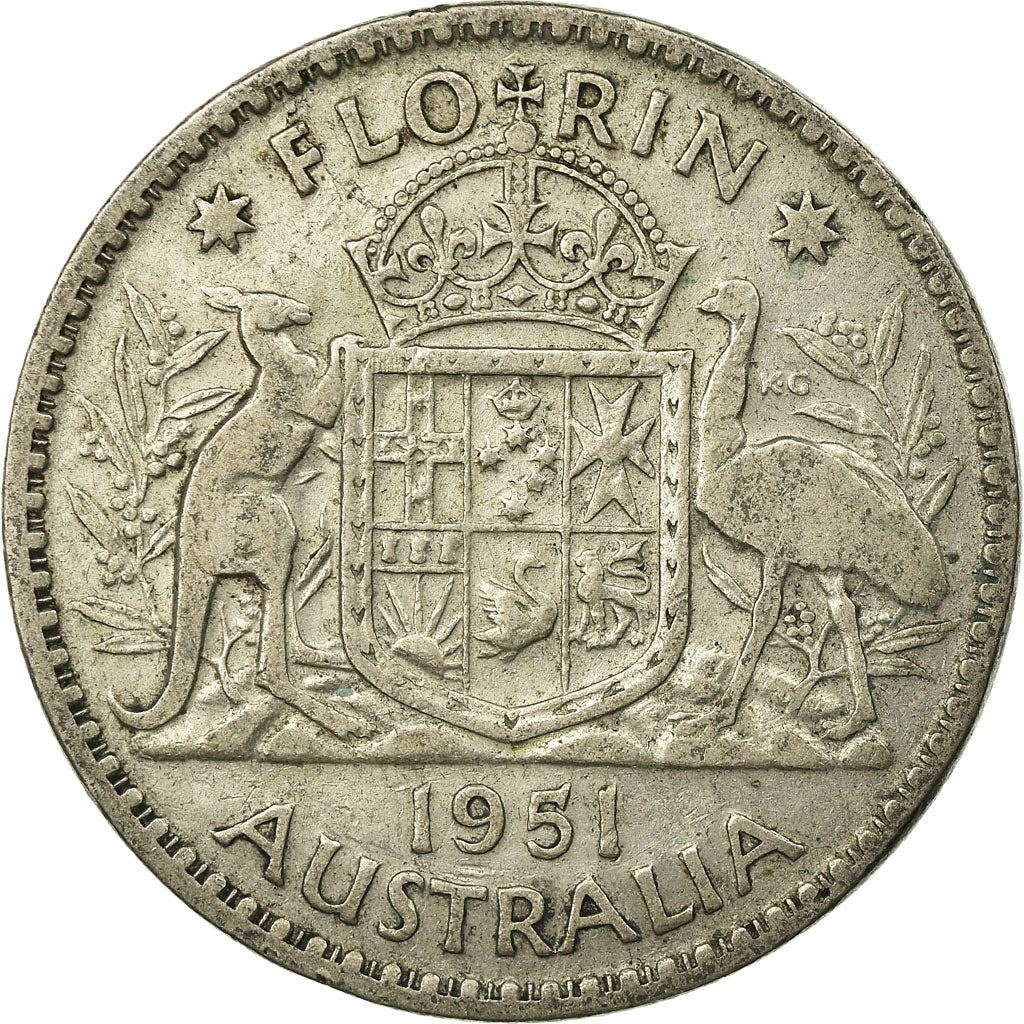 Australia | 1 Florin Coin | George VI | Km:48 | 1951 - 1952